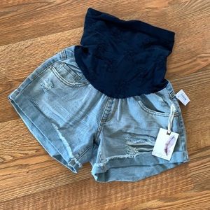 Jessica Simpson Distressed Maternity Shorts